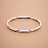 Silver Shiny Thick Round Bangle Bracelet