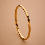Gold Shiny Thick Round Bangle Cuff