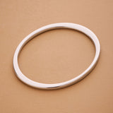 Χοντρό Ασημί Βραχιόλι με Οβάλ Σχήμα