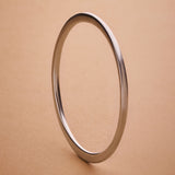 Χοντρό Ασημί Βραχιόλι με Οβάλ Σχήμα