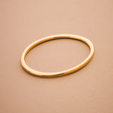 Gold Thick Flat Oval Bangle Cuff