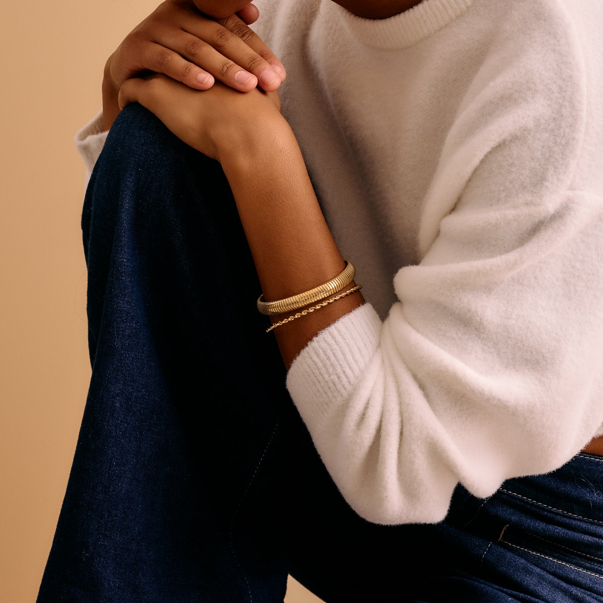 Gold Elastic Snake Chain Bracelet