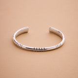 Open Silver Ethnic Tribal Cuff