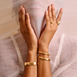 Gold Cuff with Floral Pattern