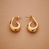 Modern Gold Open Hoop Earrings