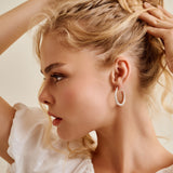 Silver Bold Narrow Hoop Earrings