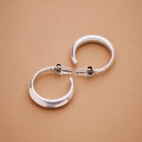 Silver Bold Narrow Hoop Earrings