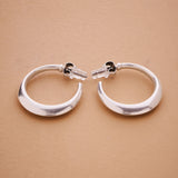Silver Bold Narrow Hoop Earrings