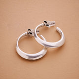 Silver Bold Narrow Hoop Earrings