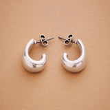 Modern Silver Open Hoop Earrings