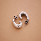 Modern Silver Open Hoop Earrings