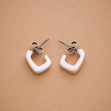 Square Silver Hoop Earrings