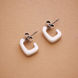 Square Silver Hoop Earrings