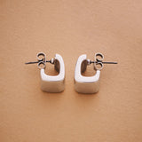 Square Silver Hoop Earrings