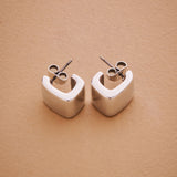 Square Silver Hoop Earrings
