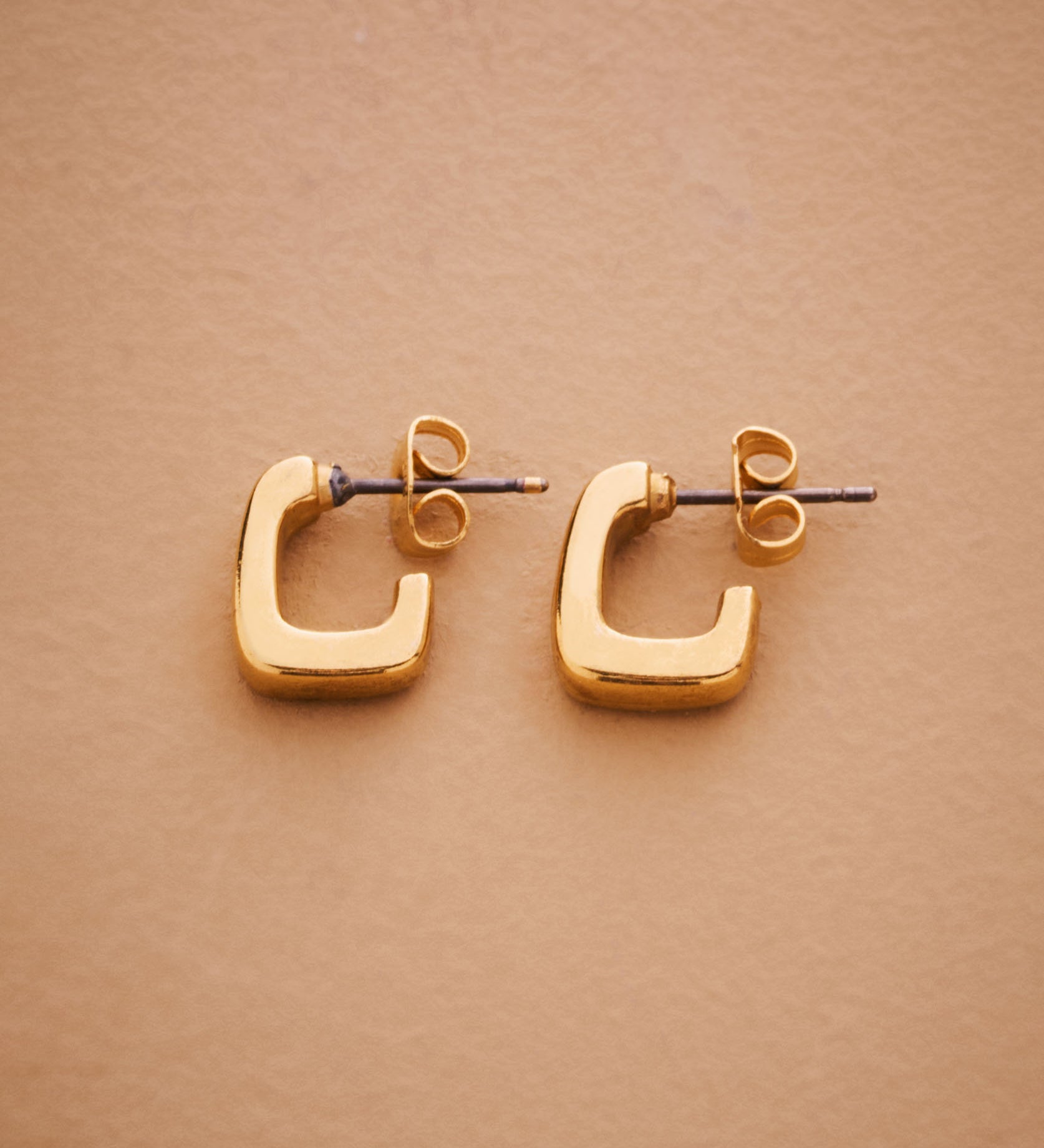 Square Gold Hoop Earrings