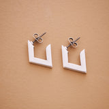 Silver Rhombus 3/4 Hoop Earrings