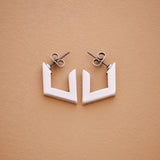 Silver Rhombus 3/4 Hoop Earrings