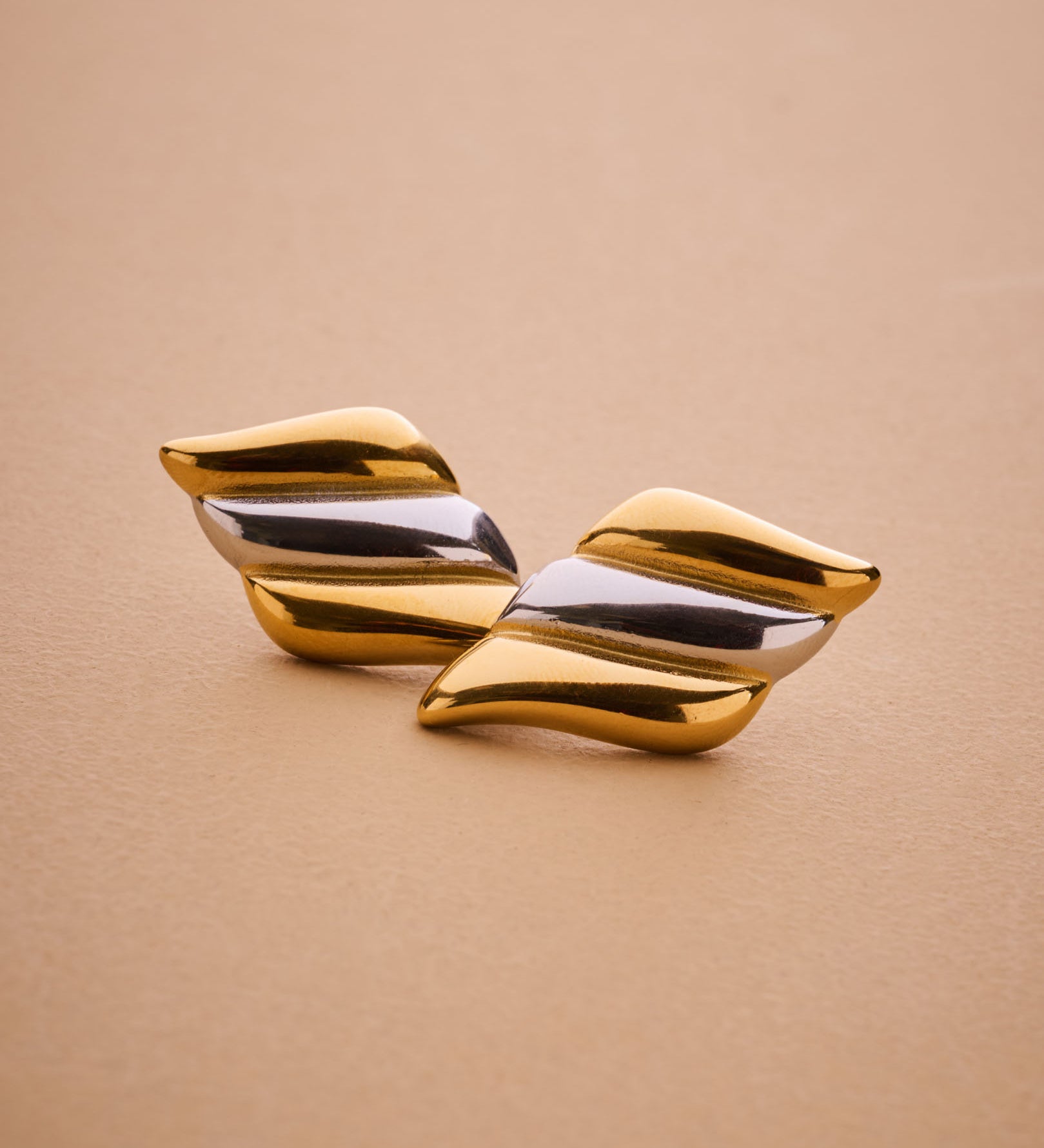 Large Mixed Metals Stud Earrings