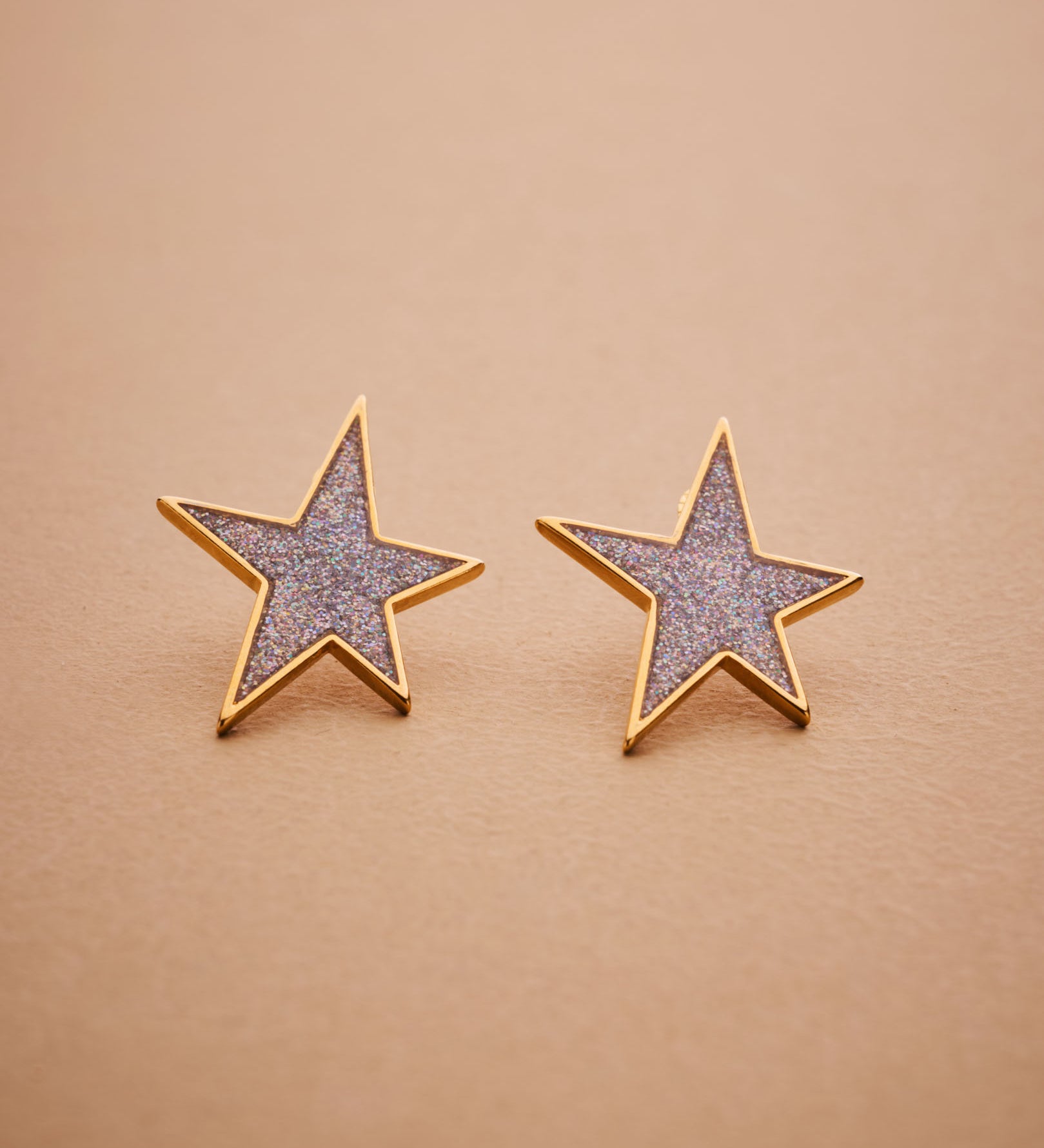 Gold Star Glitter Earrings