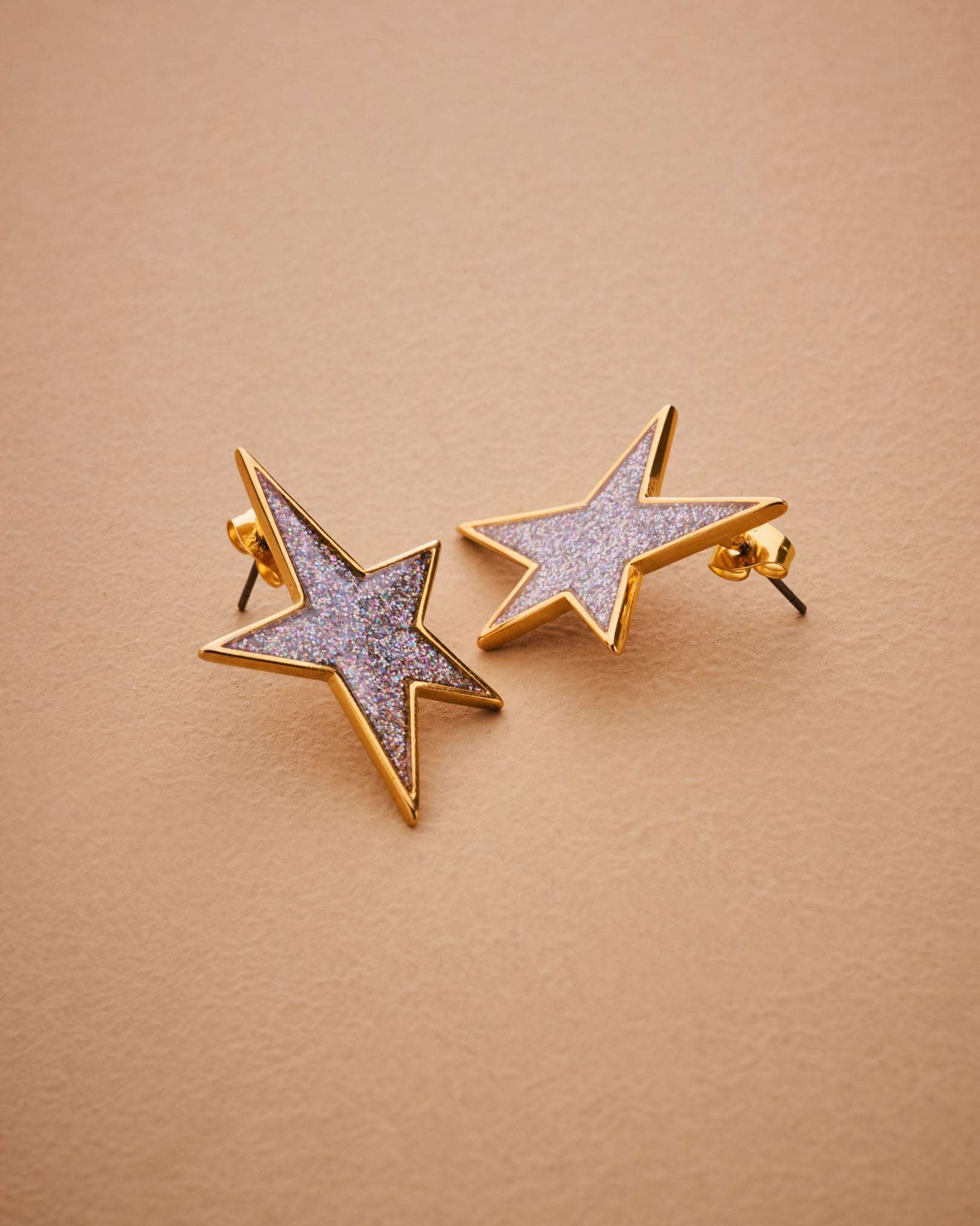 Gold Star Glitter Earrings