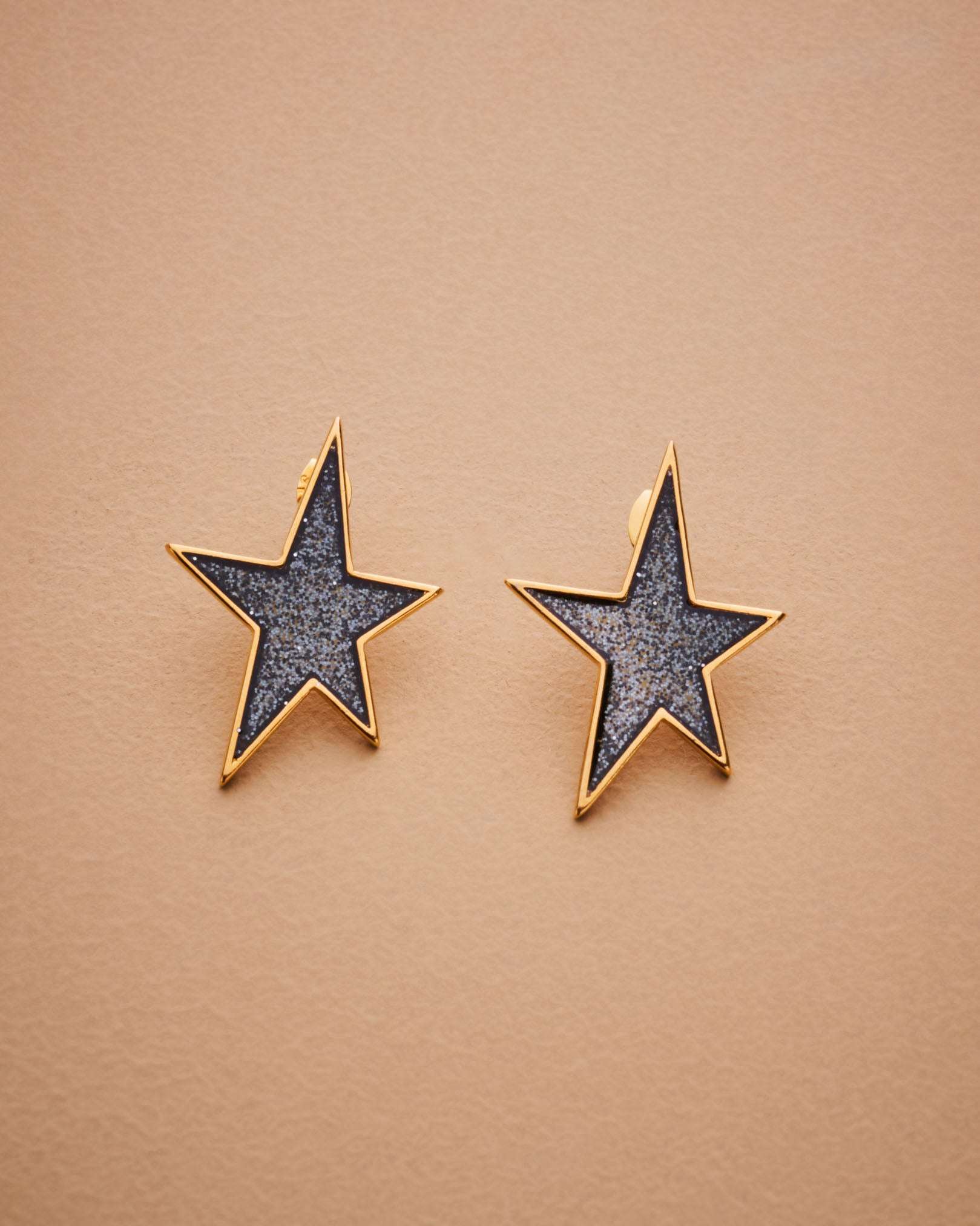 Gold Star Glitter Earrings
