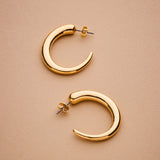 Gold Crescent Hoop Earrings