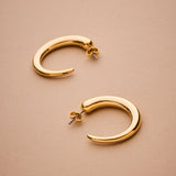 Gold Crescent Hoop Earrings