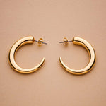 Gold Crescent Hoop Earrings