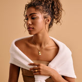 Gold Rectangular Round Sun Rays Pendant Necklace