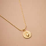 Gold Round HEART necklace