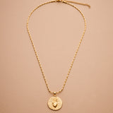 Gold Round HEART necklace