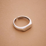 Ασημένιο Ορθογώνιο Δαχτυλίδι Signet