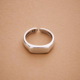 Ασημένιο Ορθογώνιο Δαχτυλίδι Signet