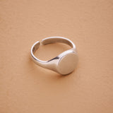 Silver Round Signet Ring