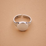 Silver Round Signet Ring