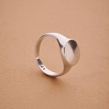 Silver Round Signet Ring