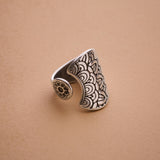 Silver Mandala Flower Ring
