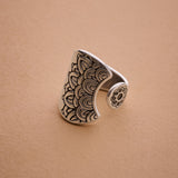 Silver Mandala Flower Ring