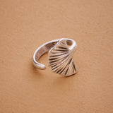 Silver Ginkgo Biloba Ring