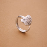 Silver Ginkgo Biloba Ring