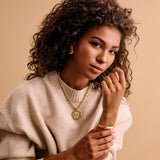 Gold Athena Goddess Necklace with Stainless Steel Rope Chain