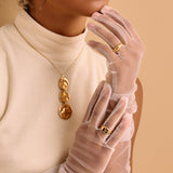 Gold Hammered Discs Necklace