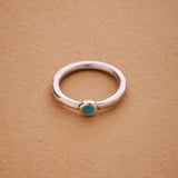 Tiny Silver Circle Band Pinky Ring