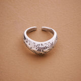 Silver Soft Curve Floral Ring