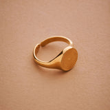 Gold Sun Rays Signet Ring