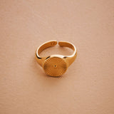 Gold Sun Rays Signet Ring