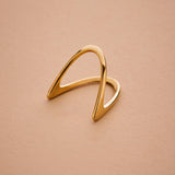 Geometric V Stainless Steel Gold Ring