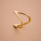Geometric V Stainless Steel Gold Ring