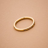 Thin Cubic Zirconia Band 18K Gold-Plated Stainless Steel Ring